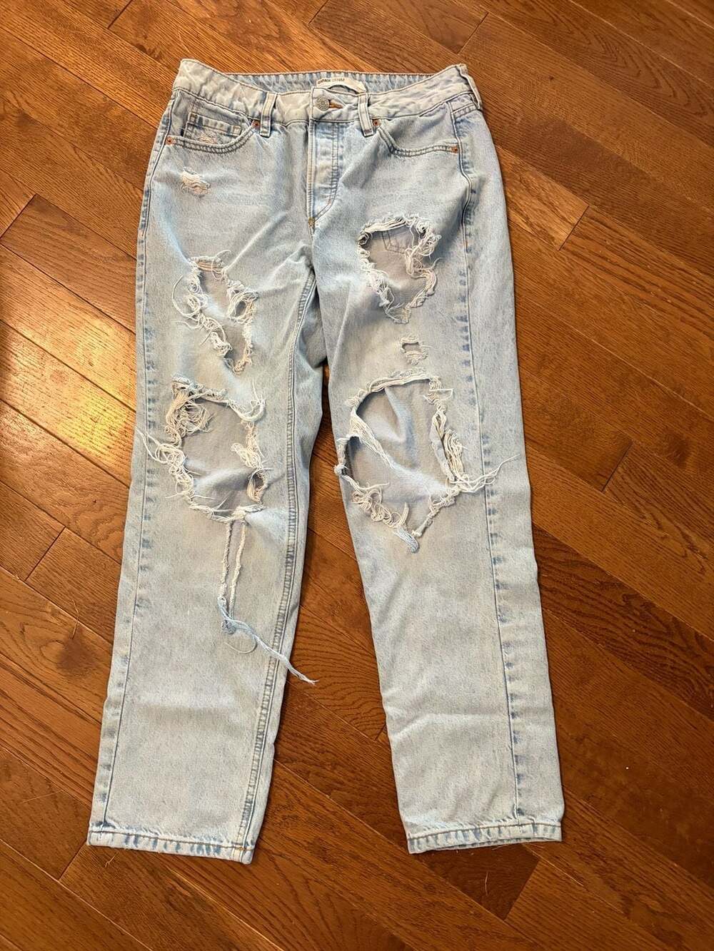 Garage Denim Ex-Boyfriend Distressed Light Wash Jeans Size 5 / 27